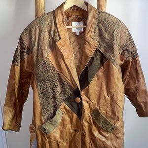 SUPER RARE Vintage 1990s Leather Western Tribal Jacket